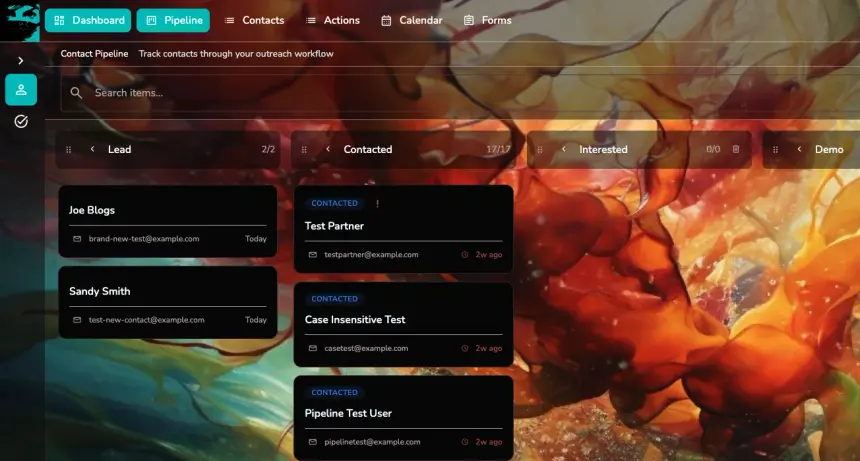 Meta-Me Contact Manager interface